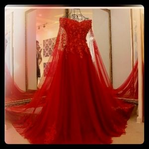 Dramatic Red prom, wedding,  quinceanera dress